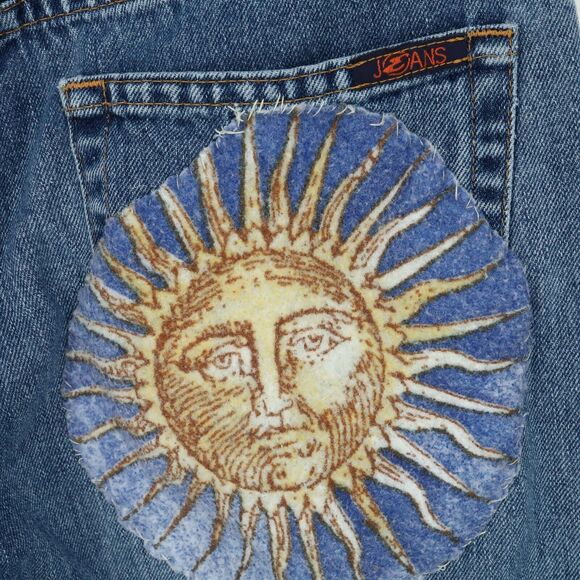 Agolde Jeans Womens 26 Waist Blue Cotton Denim Crop Customized Patchwork AG - Picture 13 of 16